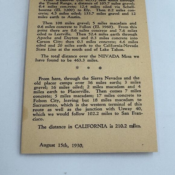 1930 Texaco Annapolis Sacramento Sacremento Strip Map USWay 50 - Picture 5 of 5